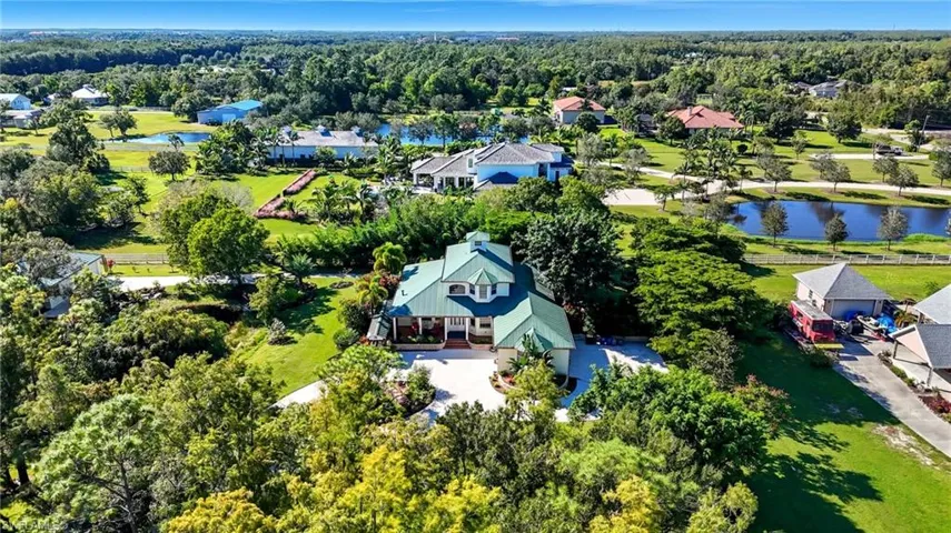 Drone / aerial view of a nearby body of water