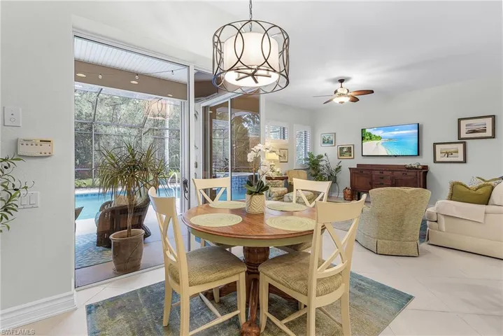 Spacious Dinette area overlooking pool