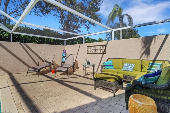 View of patio / terrace with a lanai and an outdoor hangout area