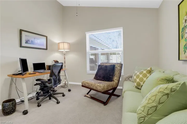 Home office featuring carpet floors