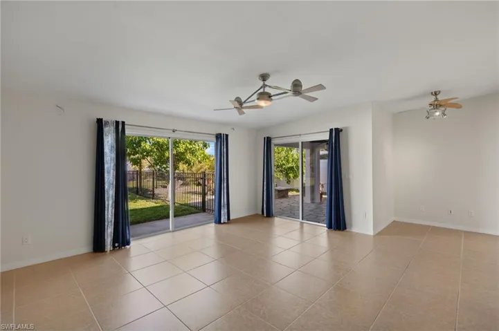 Sliding glass doors to the back yard