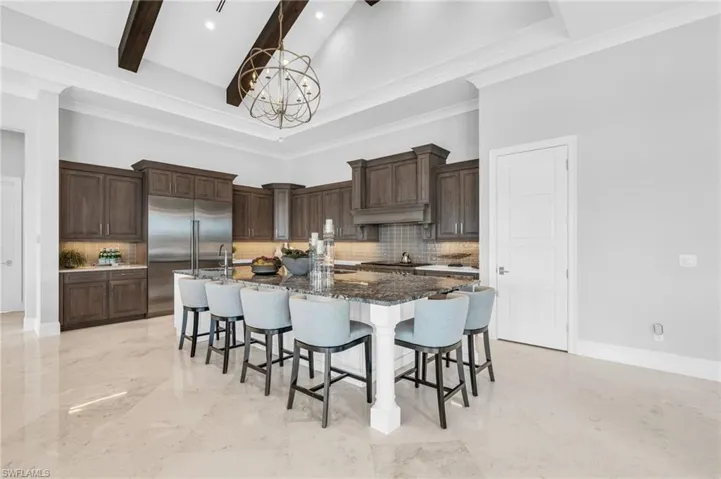 Gourmet kitchen with custom designed cabinetry