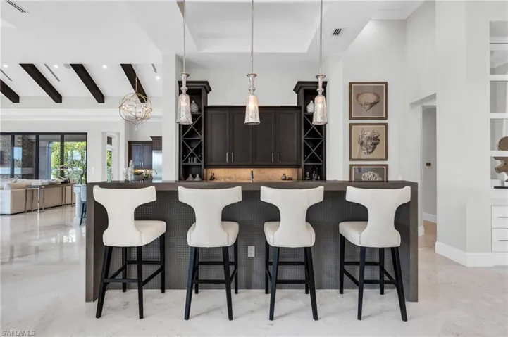 A breakfast bar for casual dining