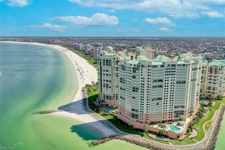 View of urban area with unending shoreline