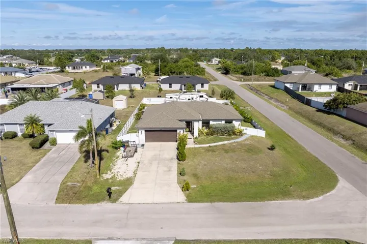 Aerial view of residential area