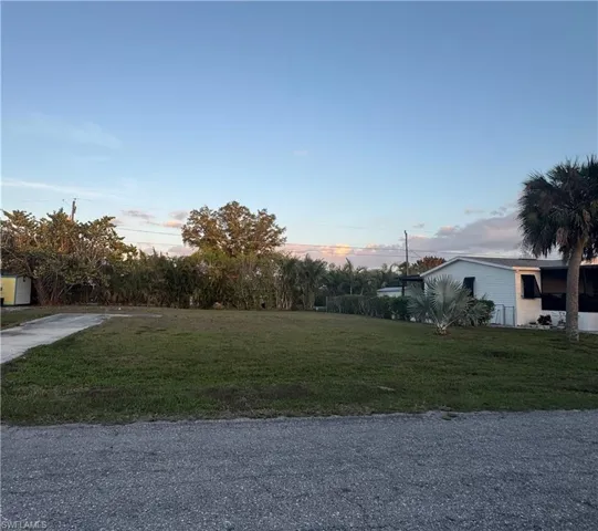 Yard at dusk with a yard