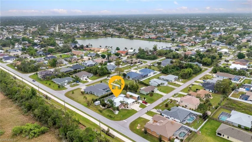 Bird's eye view with a residential view and a water view