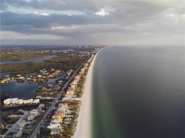 Bird's eye view of a nearby body of water