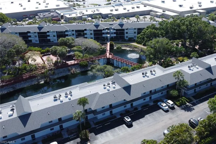 Drone / aerial view of a nearby body of water