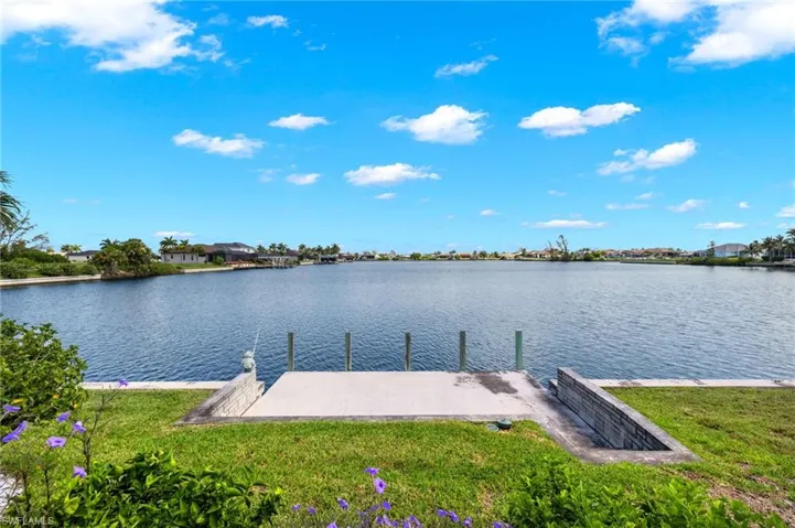 A concrete dock is in place. A great spot to moor your boat or to have friends pick you up to go out fishing or to dinner by boat.