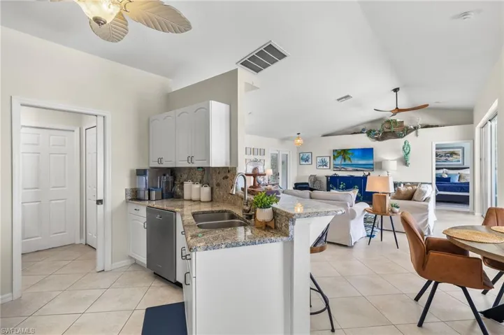 Kitchen is open to both the dining and living areas.