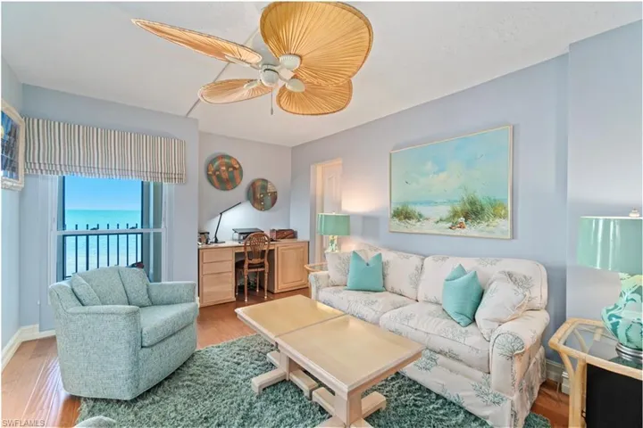 Den also has beach views.