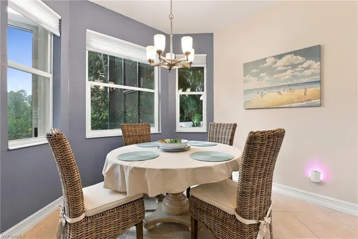 Breakfast area overlooking preserve