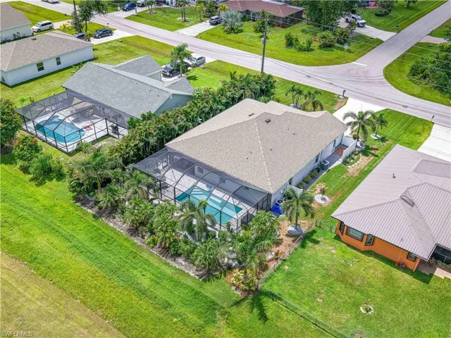 Aerial view of residential area