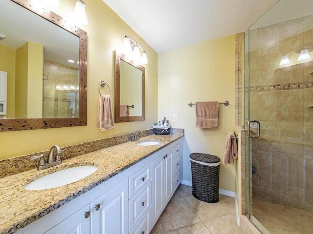 Renovated Dual sink Master bathroom with granite countertops.