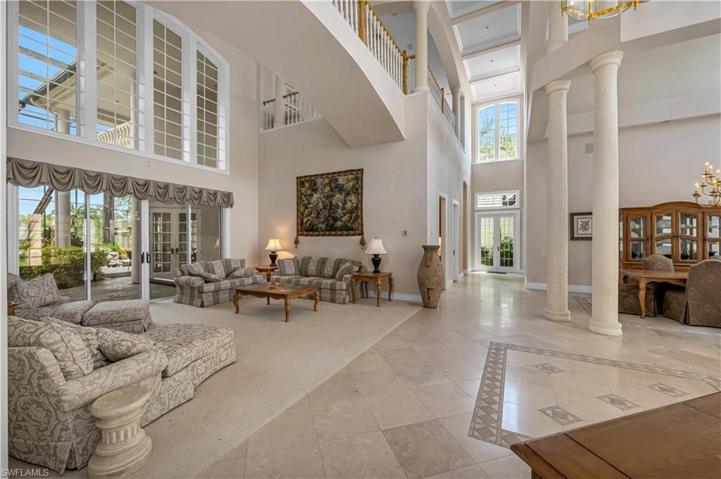 Soaring ceilings in foyer.