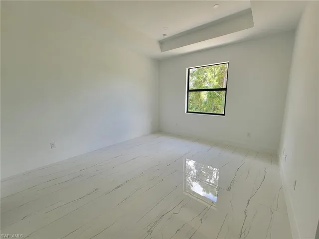 Spare room with a raised ceiling