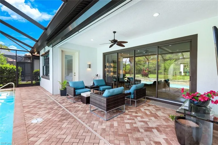 Electric hurricane shutters on lanai