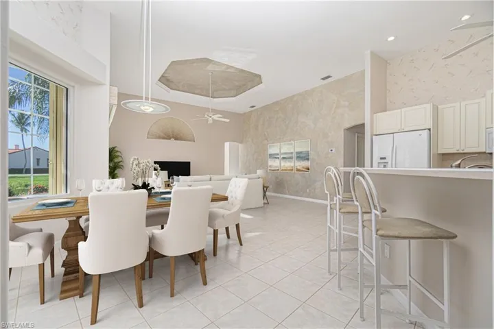 virtually staged family room & dinette