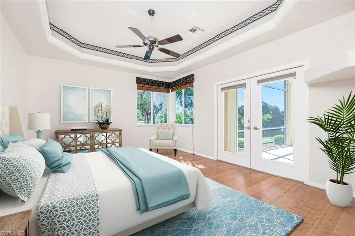 virtually staged primary bedroom