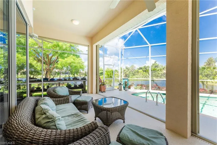 large lanai with accordion hurricane shutters