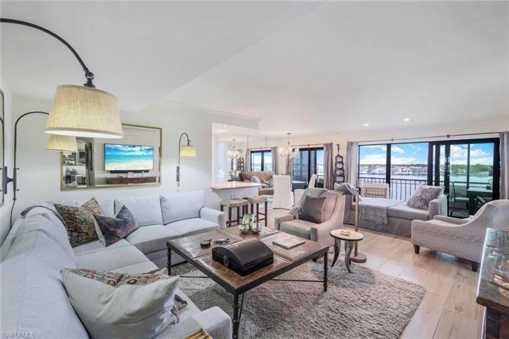 Inviting living room with beautiful water views