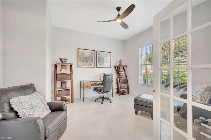 Office featuring ceiling fan