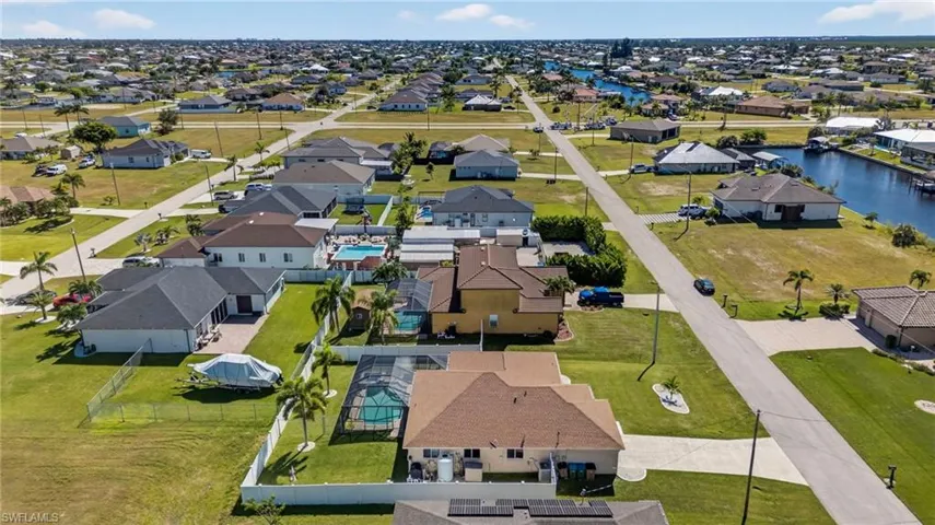 Aerial view of residential area