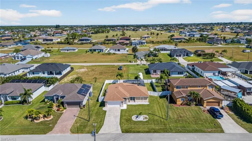 Aerial perspective of suburban area