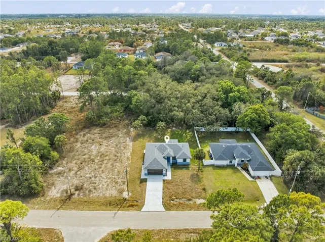 Aerial view of residential area