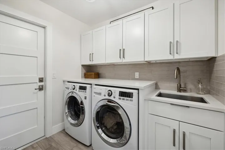 Laundry area featuring cabinets & Laundry Sink