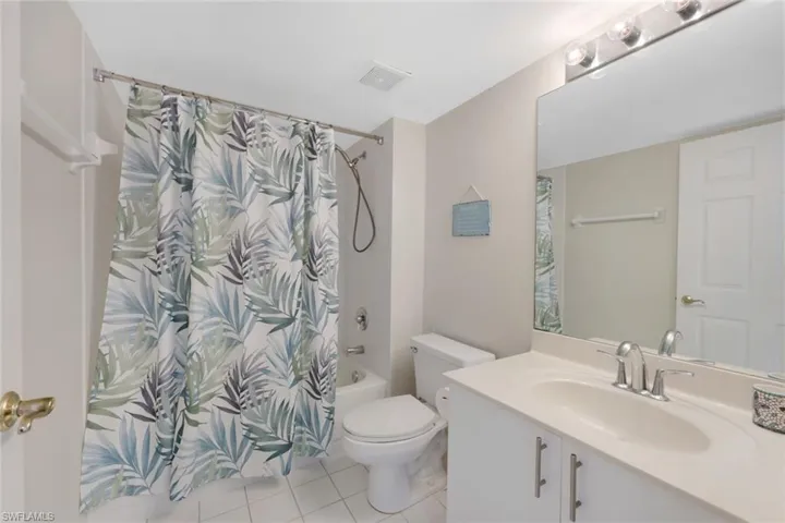 Guest bathroom with shower and tub.