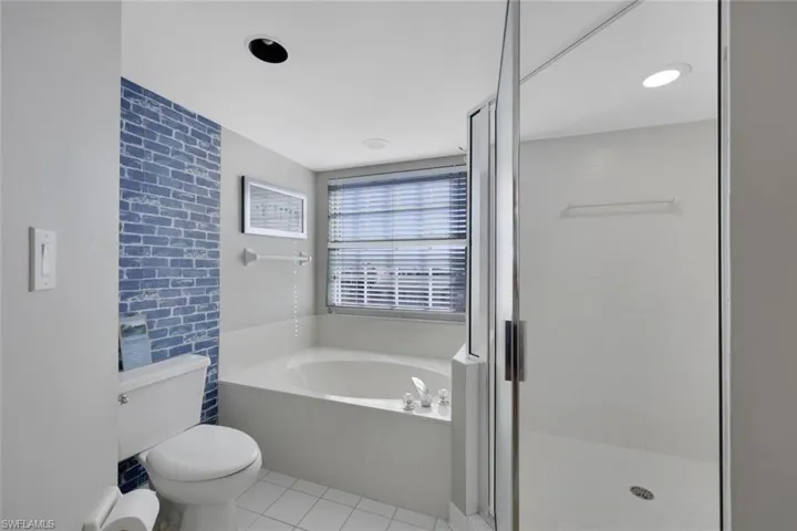 Shower tub combo, Bay views from the tub.