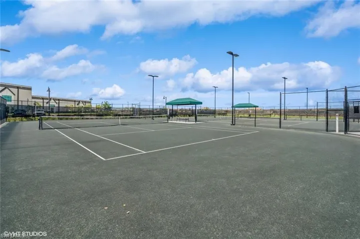 View of tennis court