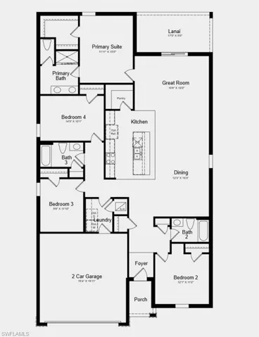 Floor Plan - Additional Highlights Include: window blinds throughout the whole house and all appliances included