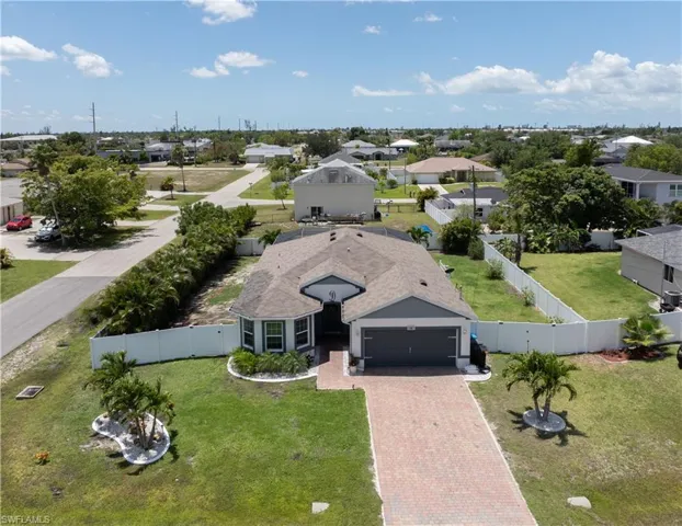 Aerial perspective of suburban area