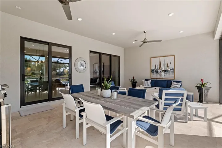 View of patio / terrace with ceiling fan
