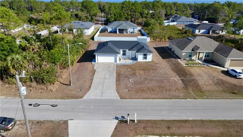Aerial perspective of suburban area