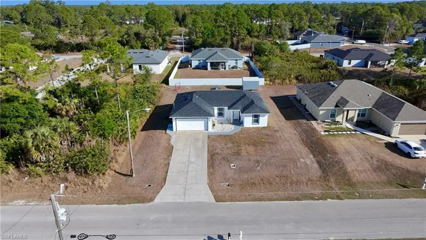 Aerial view of residential area