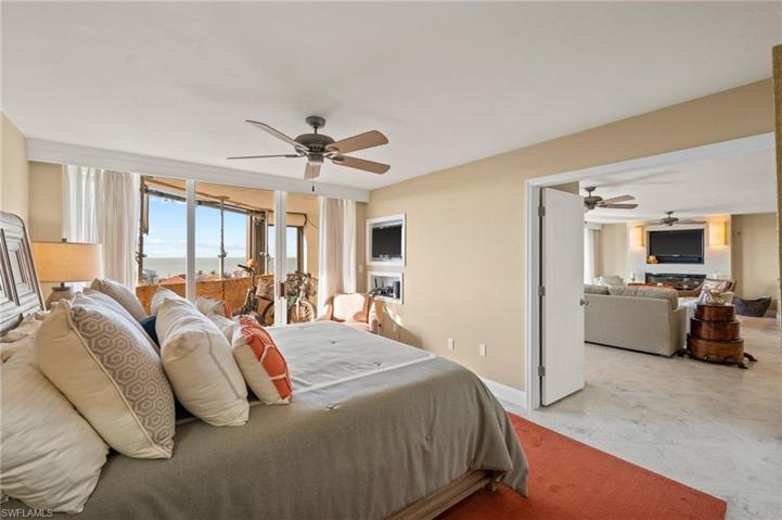 Master bedroom with double door entry