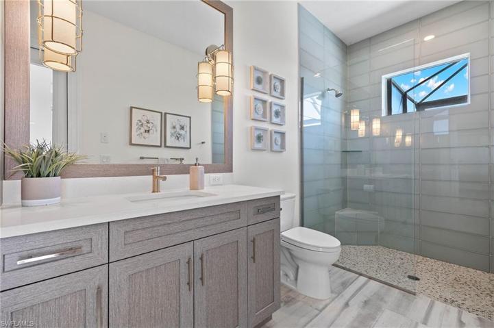 Guest Bedroom Full Bath, Beautiful Tiles and Fixtures.
