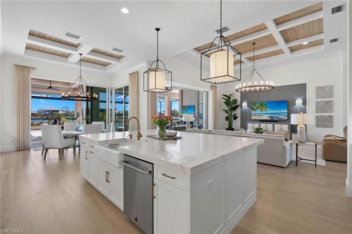 Great Shots of the Island, The Custom Ceiling Detail, Look at the Lighting! Water Views from Here too!