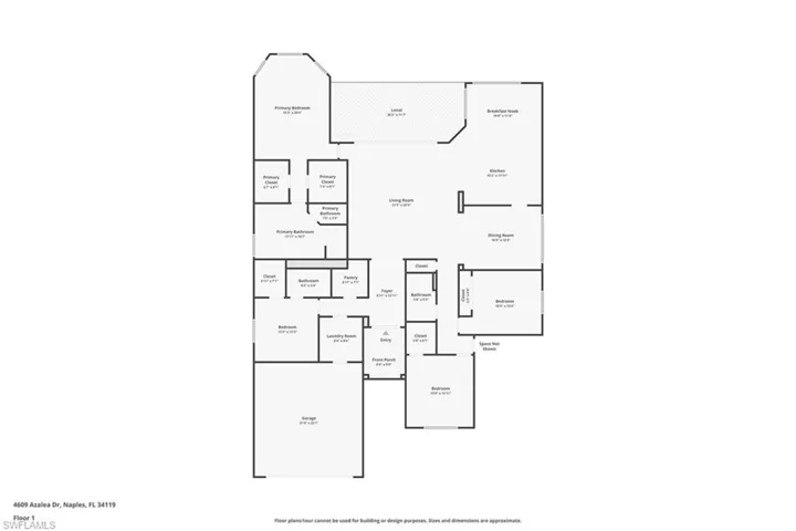Floor plan- Please note Single Car Garage is off the Right Side front of Home (Not shown in diagram)