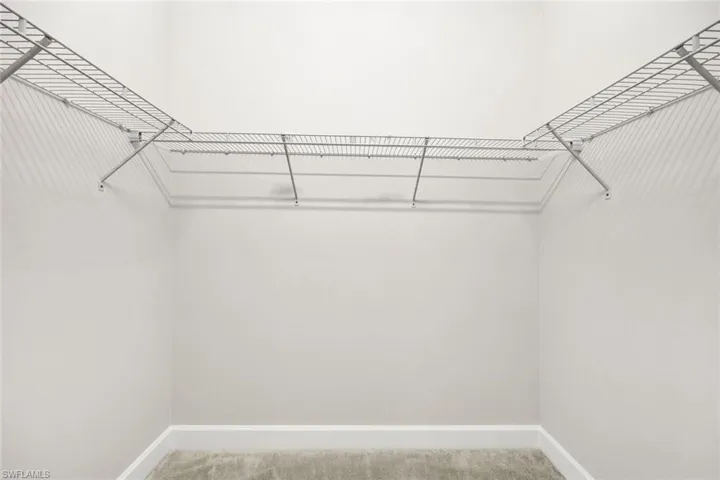 Spacious Primary closet (one of two) featuring carpet flooring