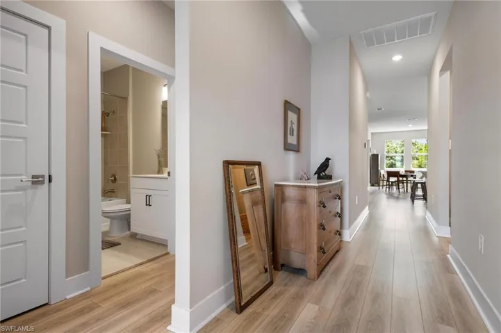 Hall featuring light hardwood / wood-style floors