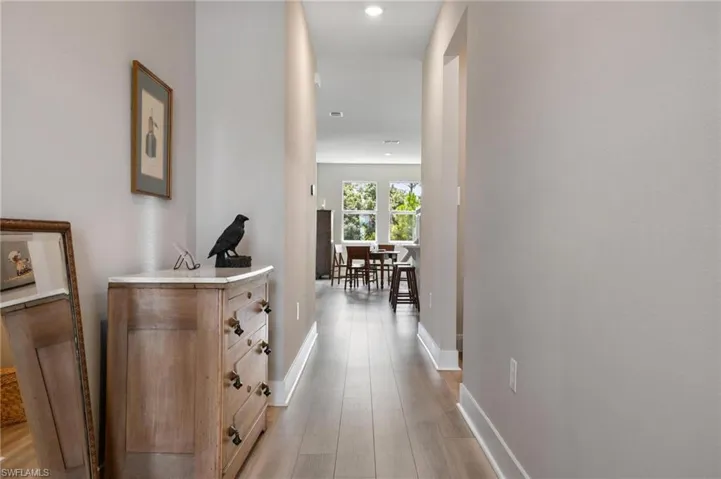 Hall featuring light hardwood / wood-style floors