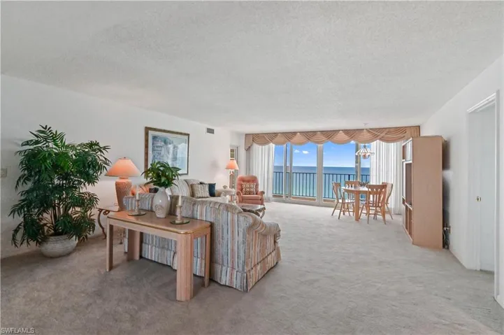To the right of entry is livingroom with GULF views!