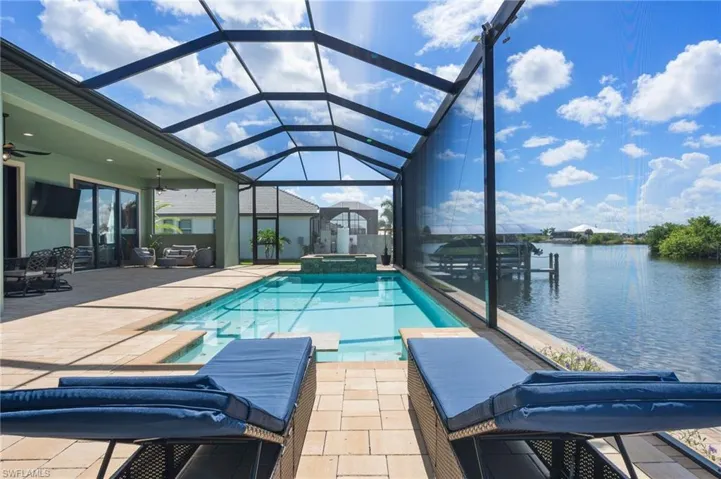 Lounge area adjacent to pool