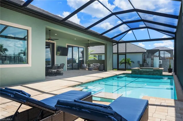 Lounge area adjacent to pool