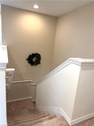 Stairway with carpet floors